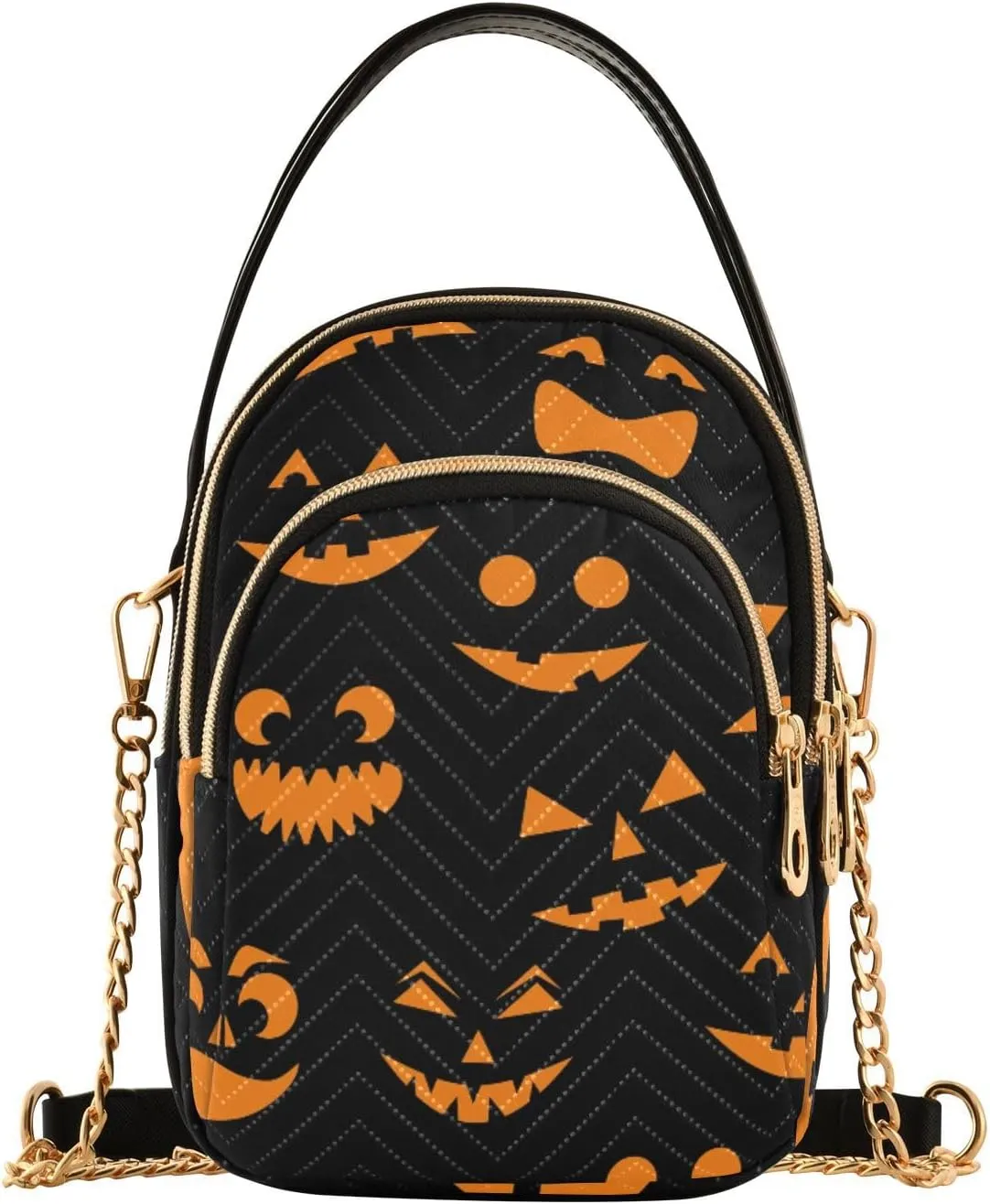 Women's Wave Cross Body Chest Bag, 52 inch Gold Chain Shoulder Handbag Purse