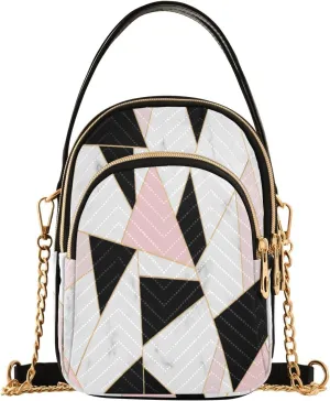 Women's Wave Cross Body Chest Bag, 52 inch Gold Chain Shoulder Handbag Purse