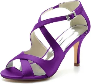 womens wedding Shoes Womens Stiletto High Heel Round Head Pumps Ladies Party Wedding Bridal Occasion Heeled Clubbing Work Fashion Court Shoes Black(Dark Purple,4 UK)