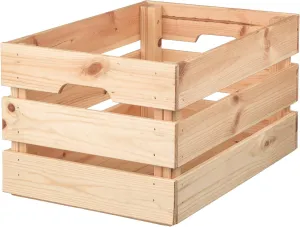 Wooden Crate Large Box for Home or Office Storage Organization (Natural)