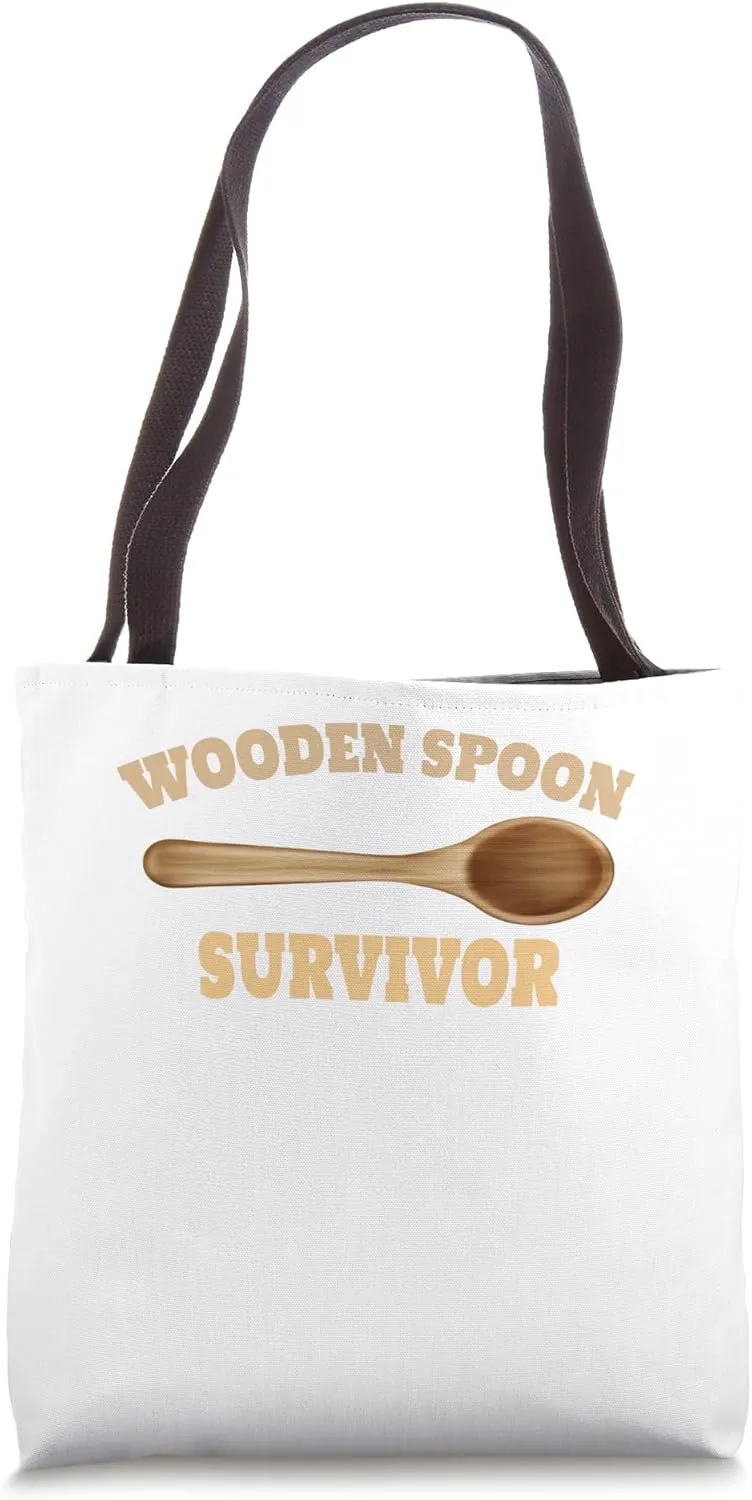 Wooden Spoon Survivor Family Humor Quote Tote Bag