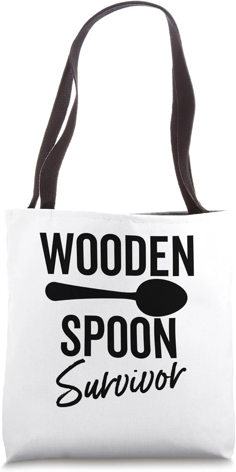 Wooden Spoon Survivor Funny Sarcastic Adult Humor Tote Bag
