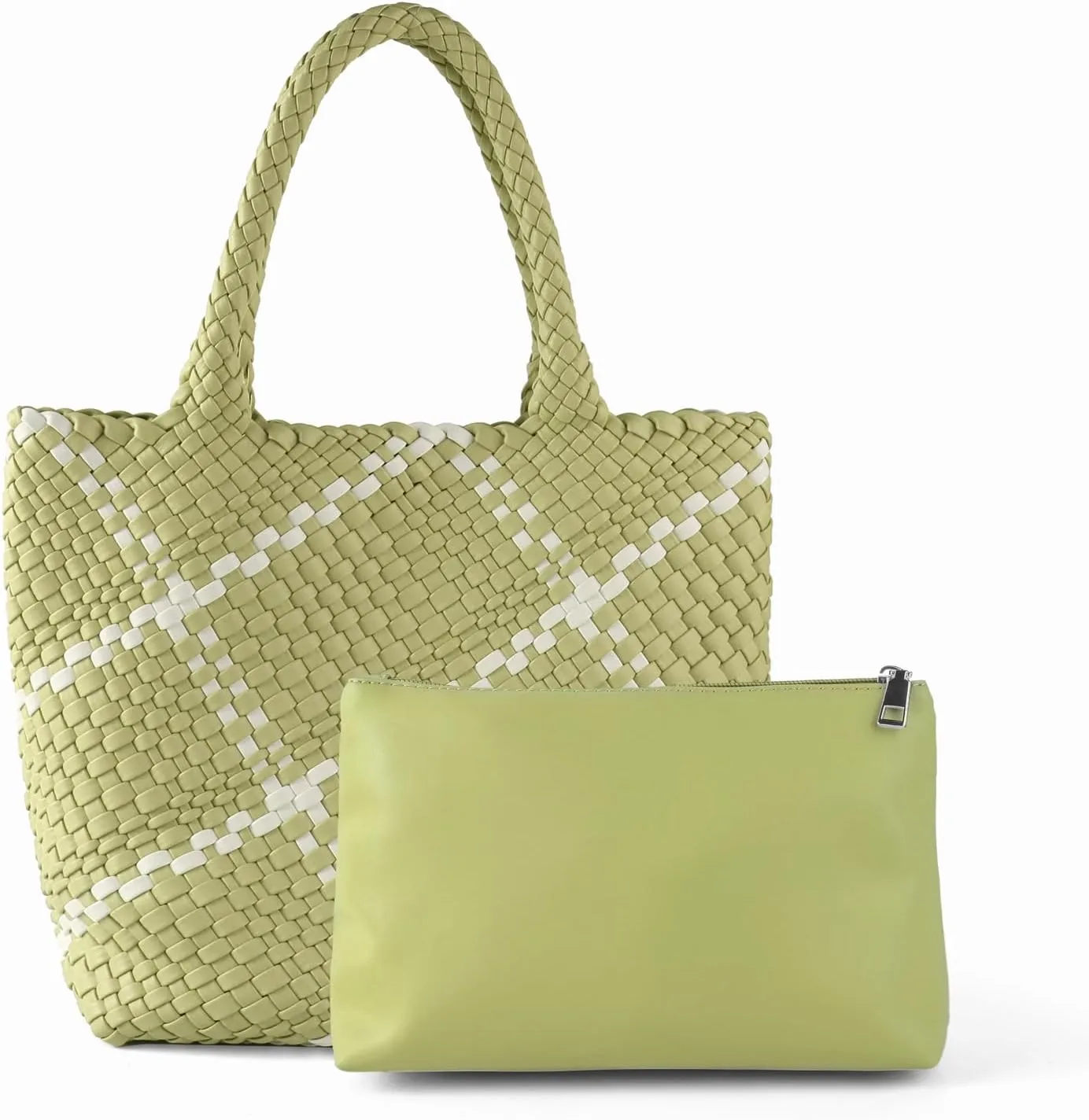 Woven Handbag for Women Top Handle Shoulder Bag Vegan Leather Shopper Bag Large Travel Totes Summer Beach Tote Bags