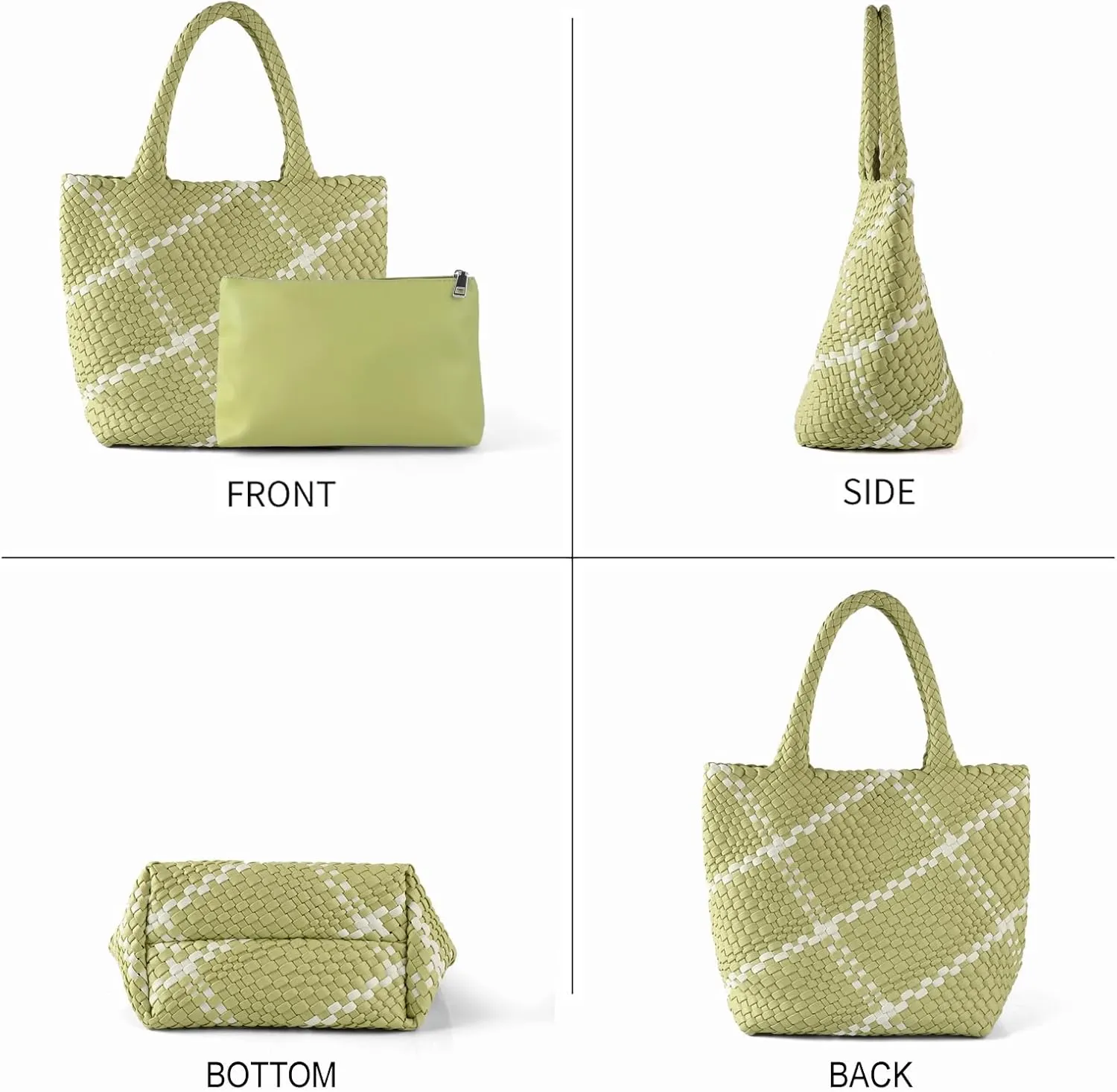 Woven Handbag for Women Top Handle Shoulder Bag Vegan Leather Shopper Bag Large Travel Totes Summer Beach Tote Bags