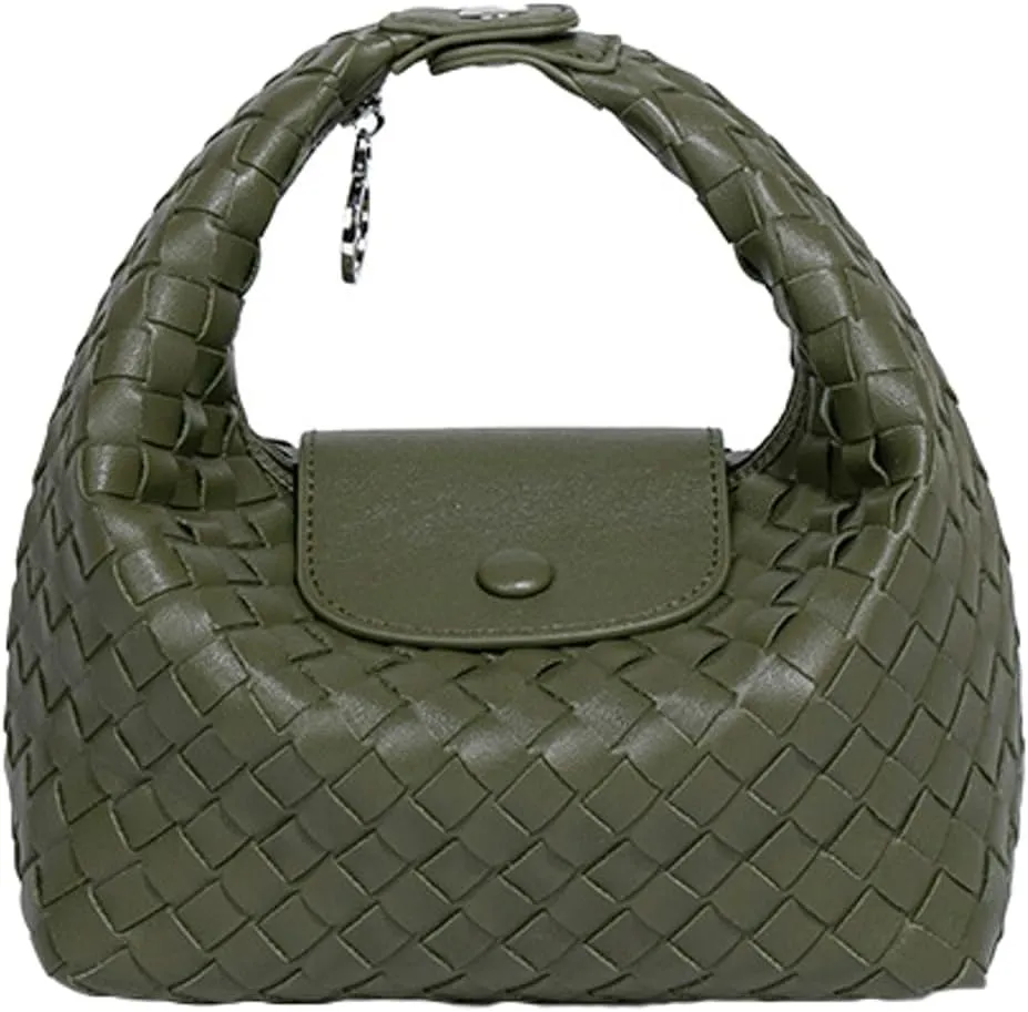 Woven Purse Tote Bag for Women Small Woven Handbag Shoulder Bag PU Leather Crossbody Purse Clutch Braided Tote Handbags