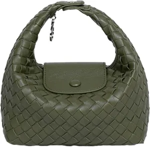 Woven Purse Tote Bag for Women Small Woven Handbag Shoulder Bag PU Leather Crossbody Purse Clutch Braided Tote Handbags