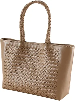 Woven Shoulder Purse Tote Bag for Women Trendy Woven Crossbody Handbag Small Top Handle Purse Handmade Handbag Satchel