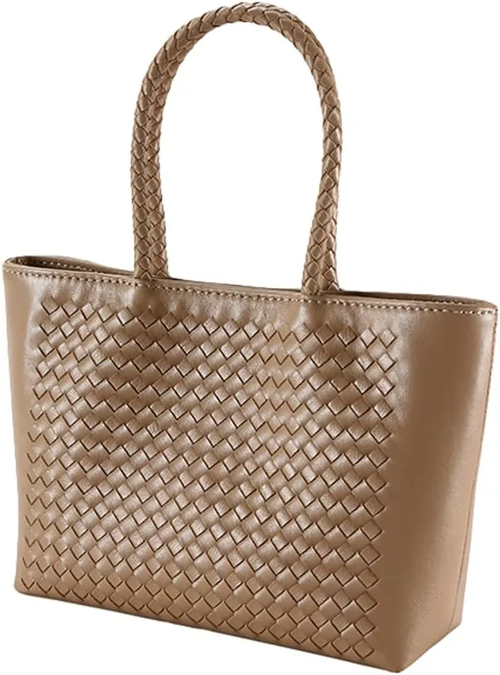 Woven Shoulder Purse Tote Bag for Women Trendy Woven Crossbody Handbag Small Top Handle Purse Handmade Handbag Satchel