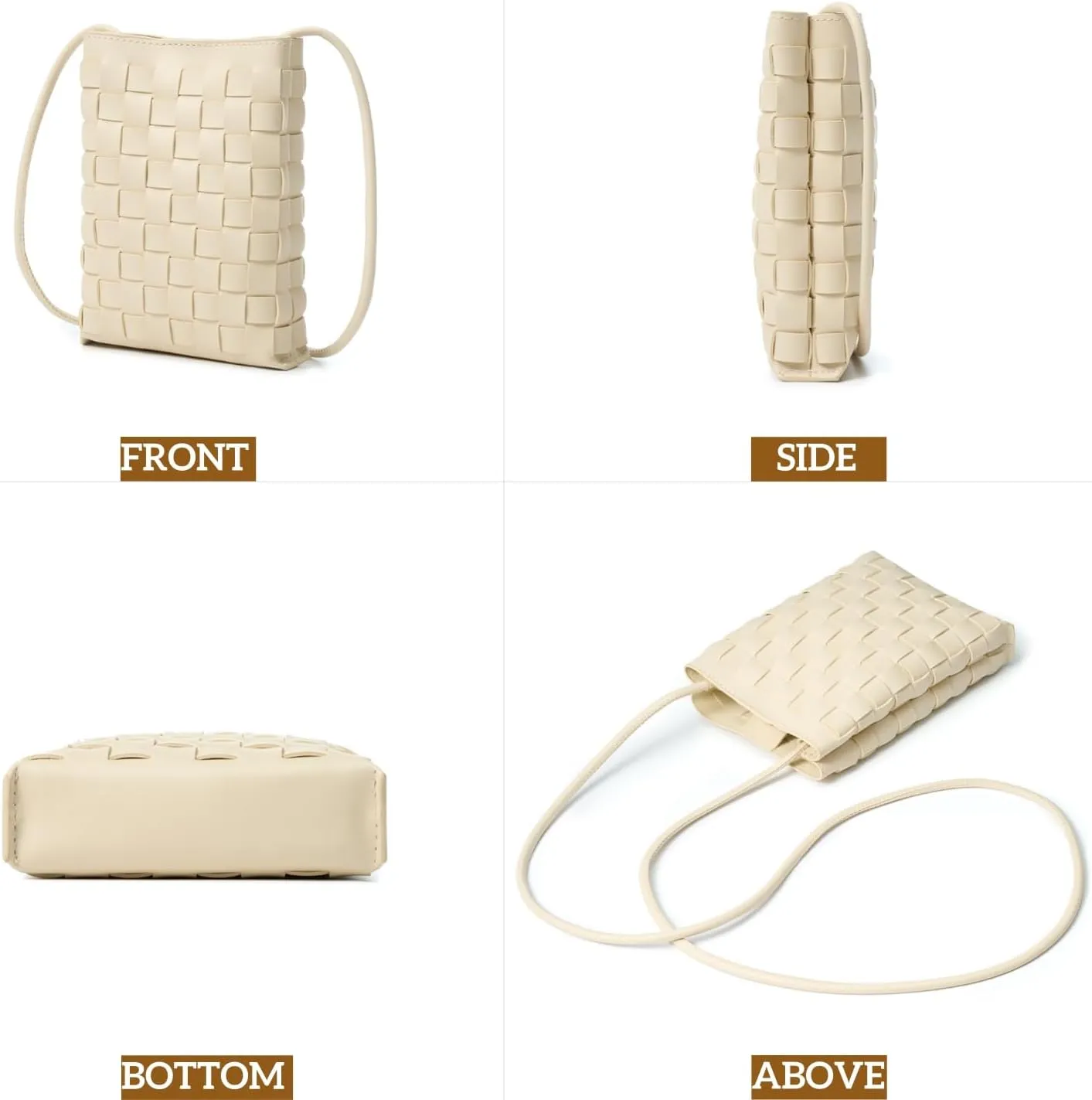 Woven Small Crossbody Bags Cell Phone Purse for Women Teen Girls Small Shoulder Phone Bag