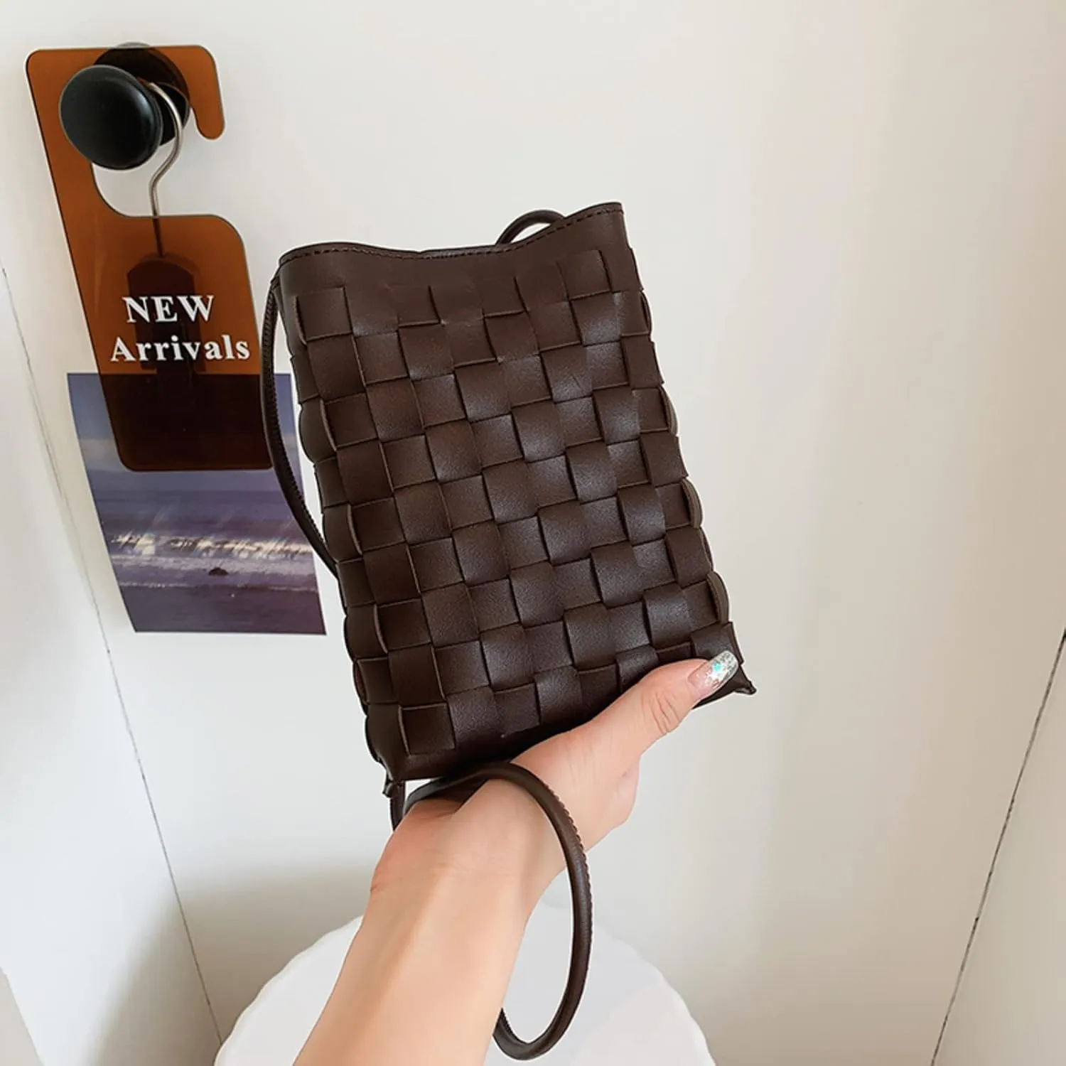 Woven Small Crossbody Bags Cell Phone Purse for Women Teen Girls Small Shoulder Phone Bag