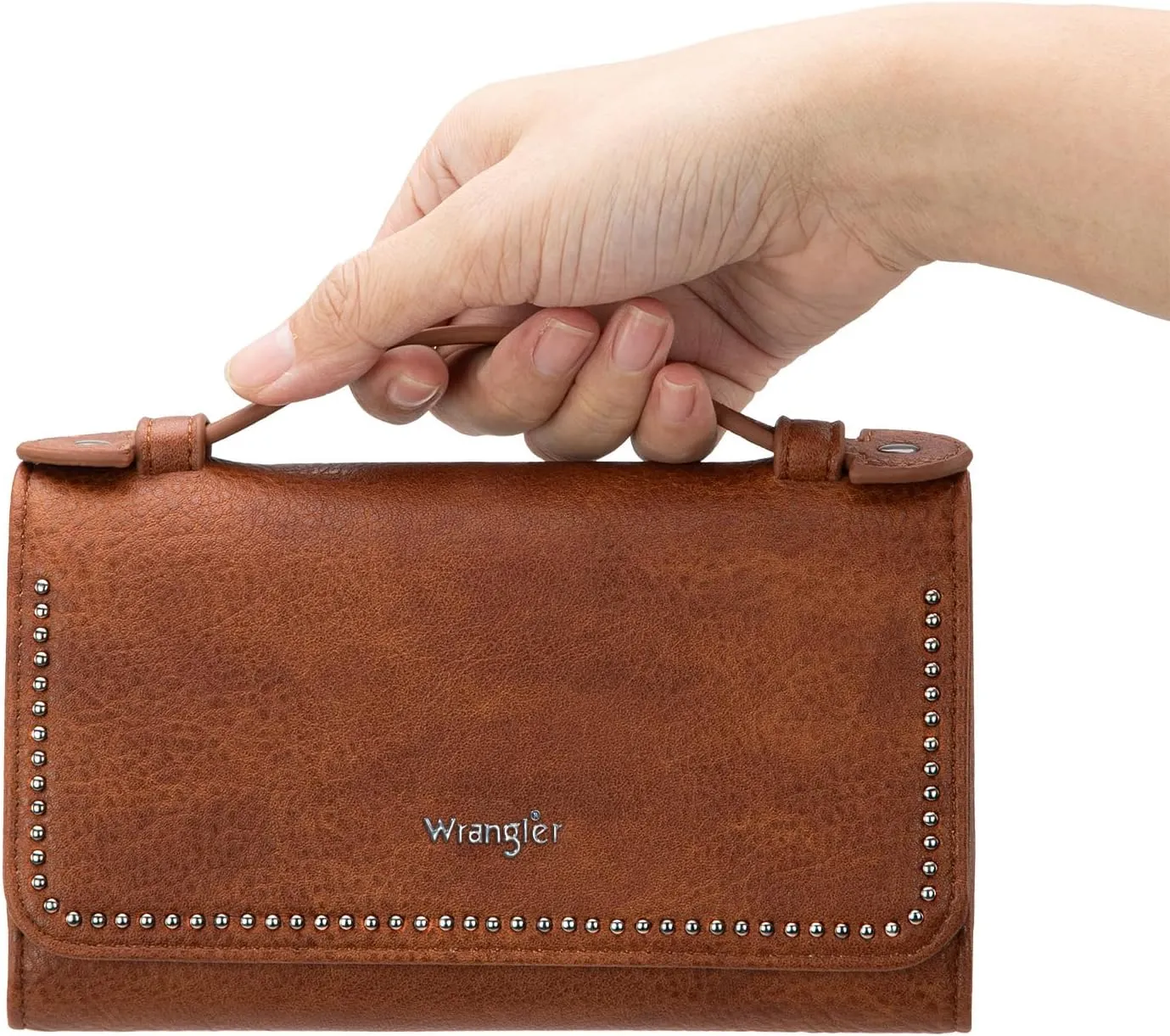 Wrangler Clutch Wallets Womens Trifold Credit Card Wallet Western Women's Wallets, Card Cases & Money Organizers Compact Brown Wallet for Women Ladies