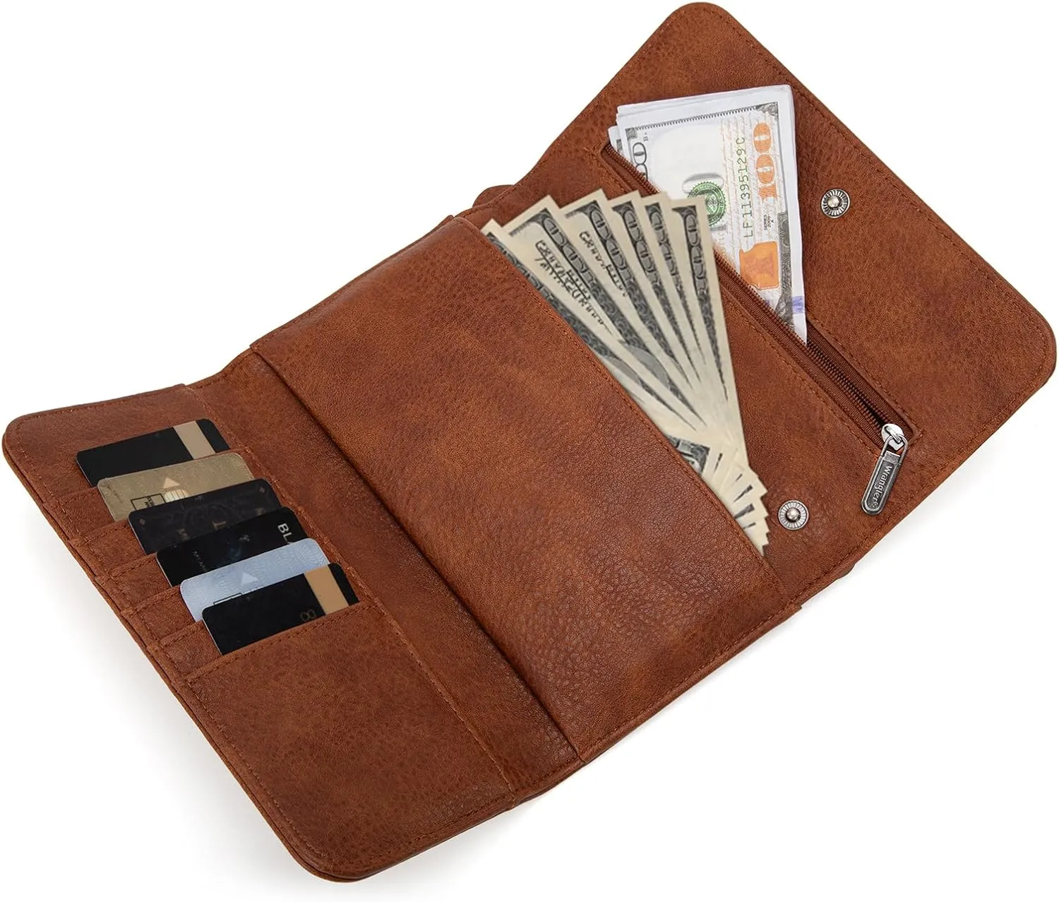 Wrangler Clutch Wallets Womens Trifold Credit Card Wallet Western Women's Wallets, Card Cases & Money Organizers Compact Brown Wallet for Women Ladies