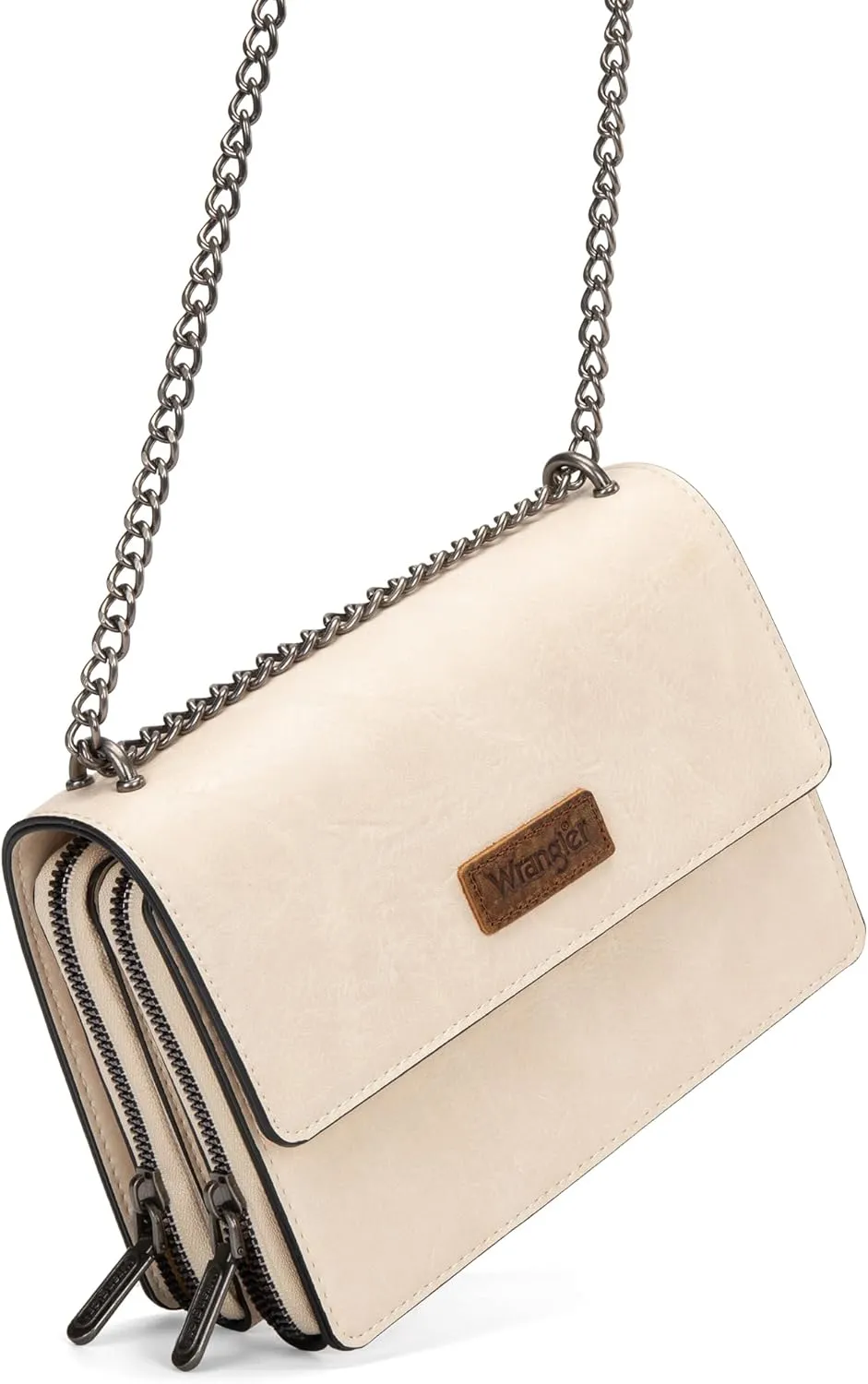 Wrangler Flap Crossbody Purse for Women Shoulder Bag Vintage Wallets with Chain Strap