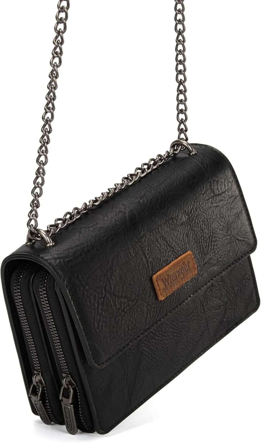 Wrangler Flap Crossbody Purse for Women Shoulder Bag Vintage Wallets with Chain Strap