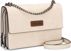 Wrangler Flap Crossbody Purse for Women Shoulder Bag Vintage Wallets with Chain Strap