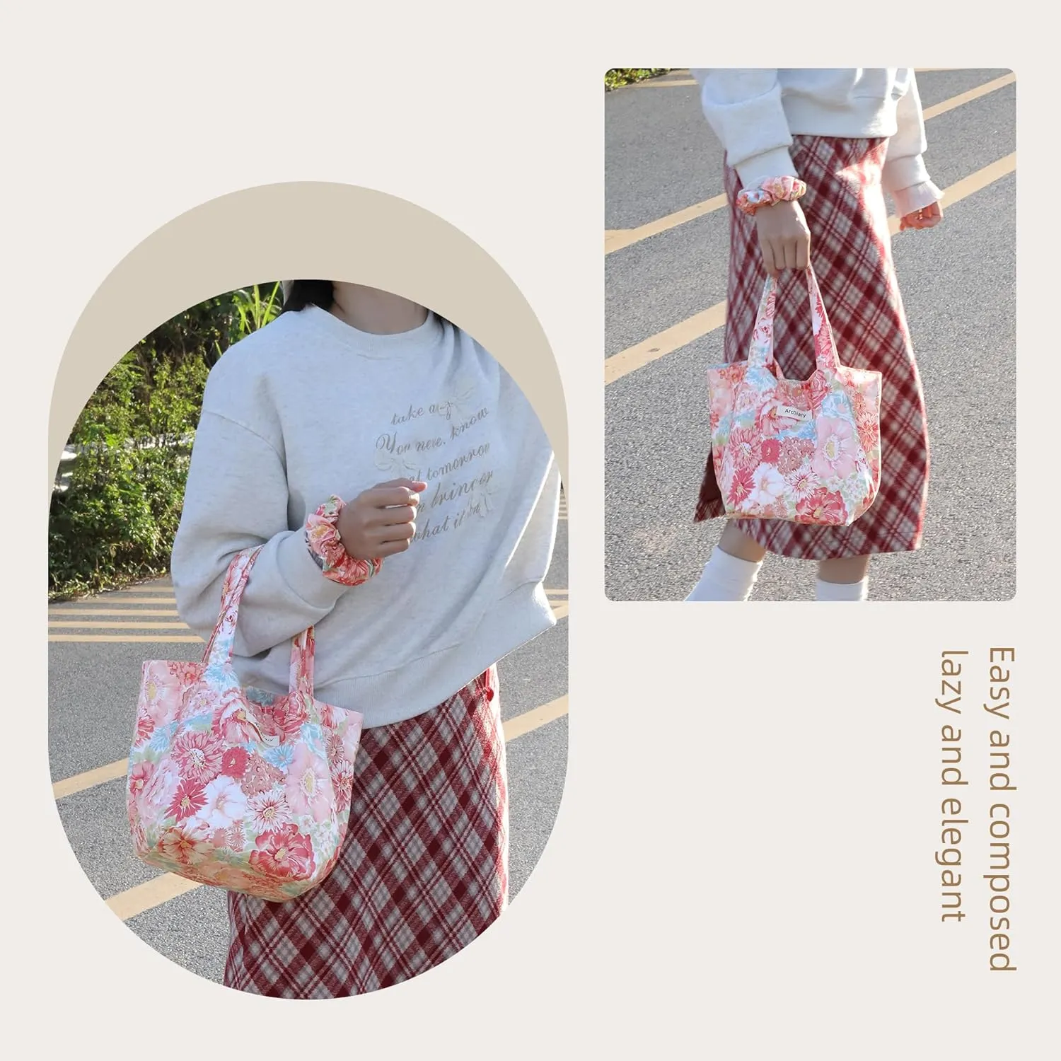 Wrist Bags for Women, Clutch Top Handle Bag, Soft, Portable Small Tote Purse Handbag Pouch, Paired with Scrunchies