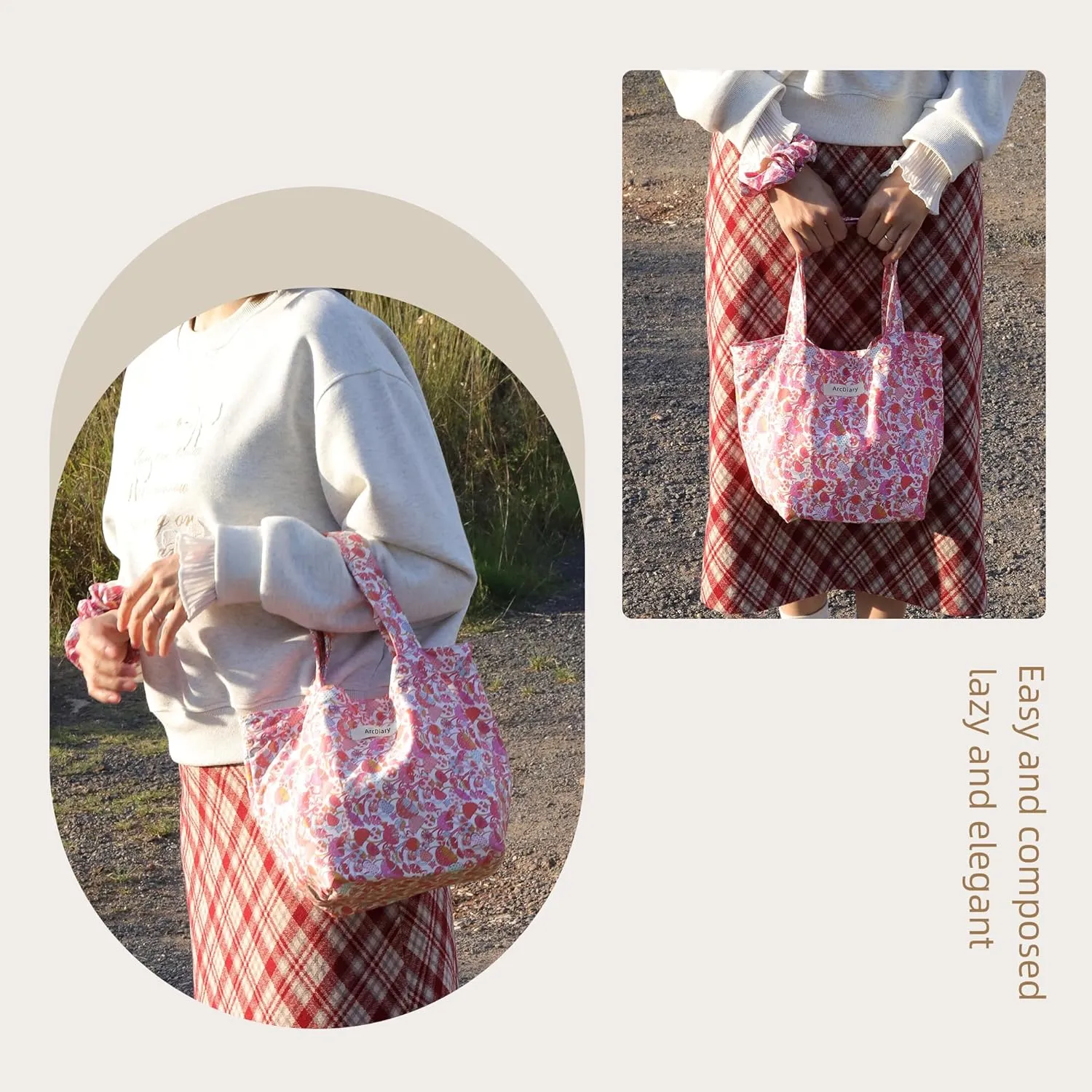 Wrist Bags for Women, Clutch Top Handle Bag, Soft, Portable Small Tote Purse Handbag Pouch, Paired with Scrunchies