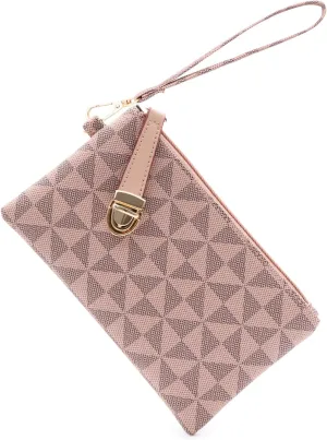 Wristlet Wallets for Women - Small Clutch Purse Leather Handbag with Wrist Strap Large Capacity for Cards/Keys/Phone