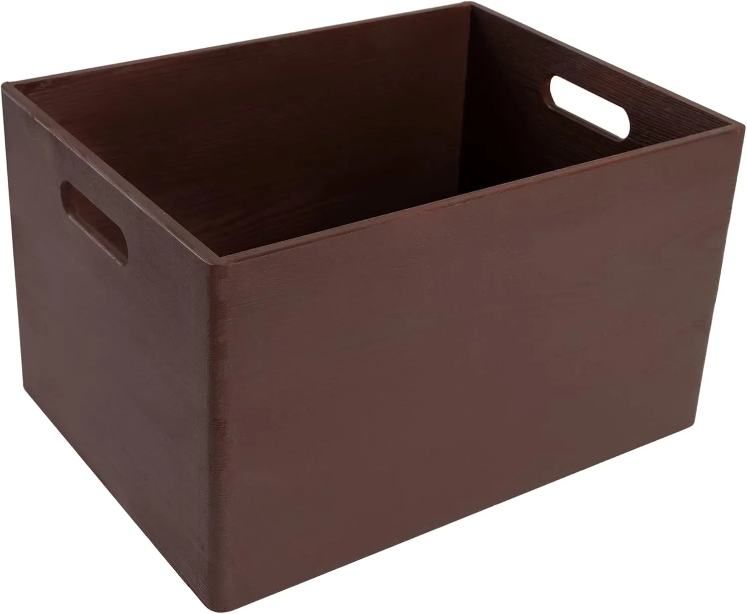 XXL Brown Wooden Crate Nesting Crate Handles | 15.35 x 11.41 x 9.5 in | Large Display Storage Box Multi-Craft Caddy Nesting Crate | Natural Wood Rustic Plain | Country Decor