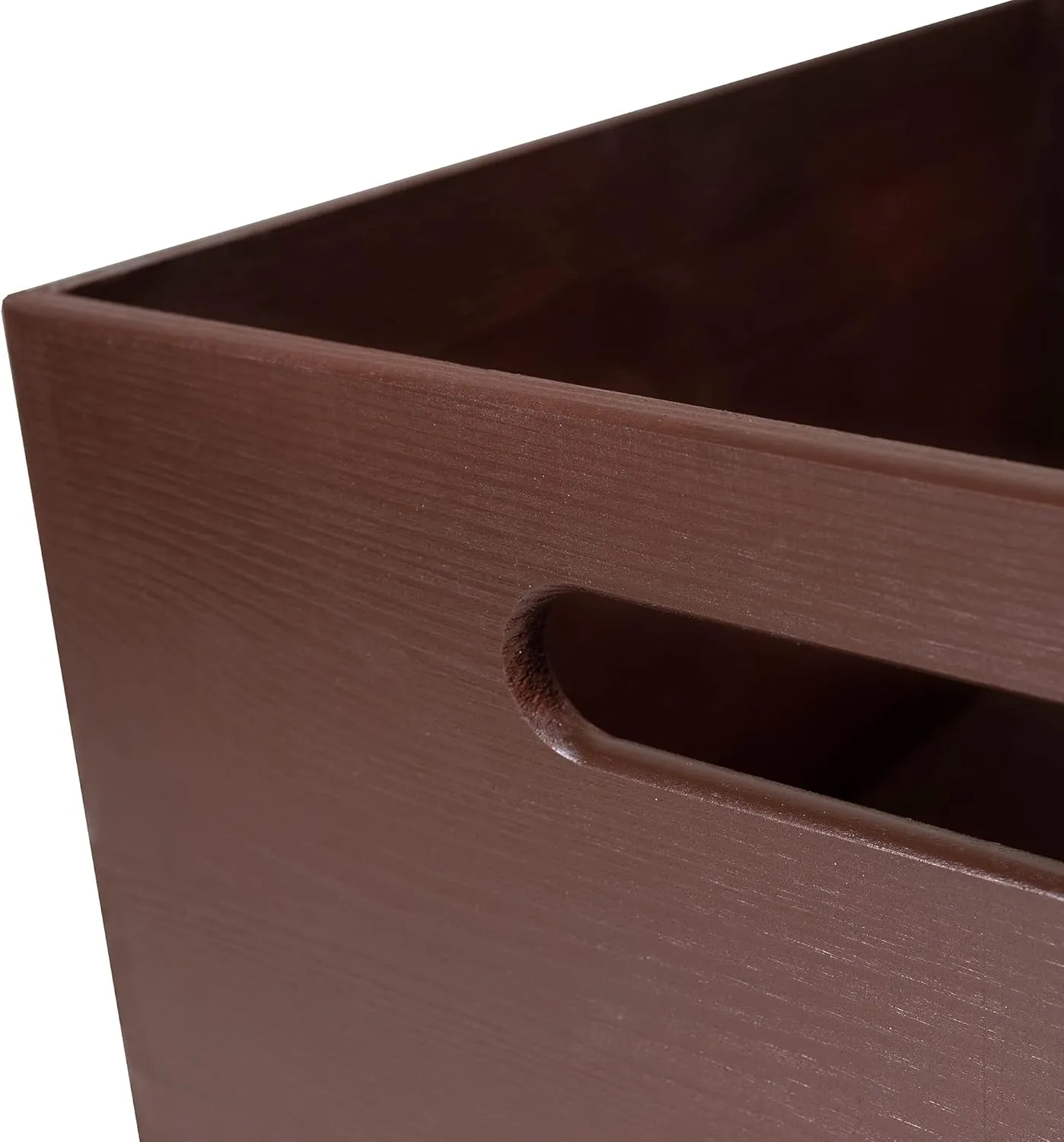 XXL Brown Wooden Crate Nesting Crate Handles | 15.35 x 11.41 x 9.5 in | Large Display Storage Box Multi-Craft Caddy Nesting Crate | Natural Wood Rustic Plain | Country Decor