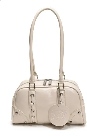 Y2k Purse 2000s Vintage Going Out Shoulder Street Girly Bowling Bag Cute Korean Minimalist Coquette Leather Purses