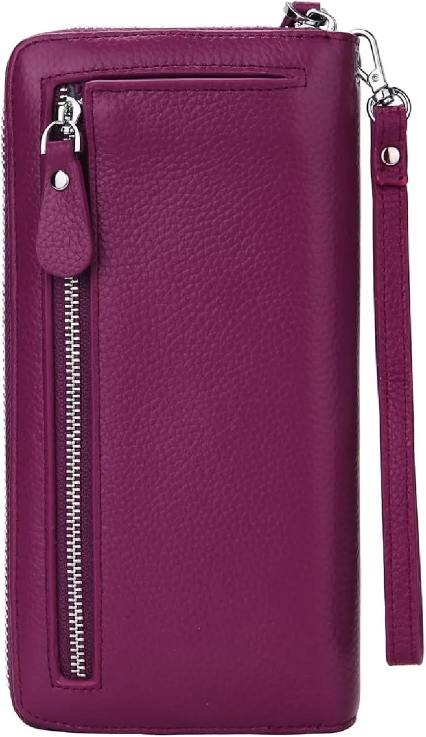 YALUXE Real Leather Zip Around Wallets for Women Wristlet Handbag Cell Phone Purse Card Holder RFID Blocking Protection