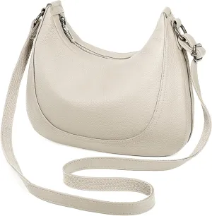 YALUXE Women’s Real Cowhide Leather Shoulder Bag Crescent Underarm Handbag Trendy Purse