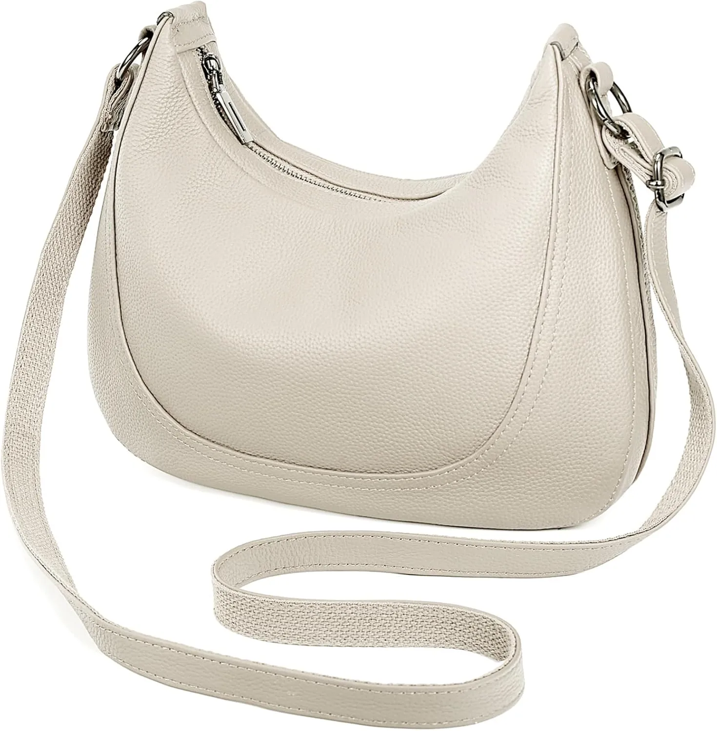 YALUXE Women’s Real Cowhide Leather Shoulder Bag Crescent Underarm Handbag Trendy Purse