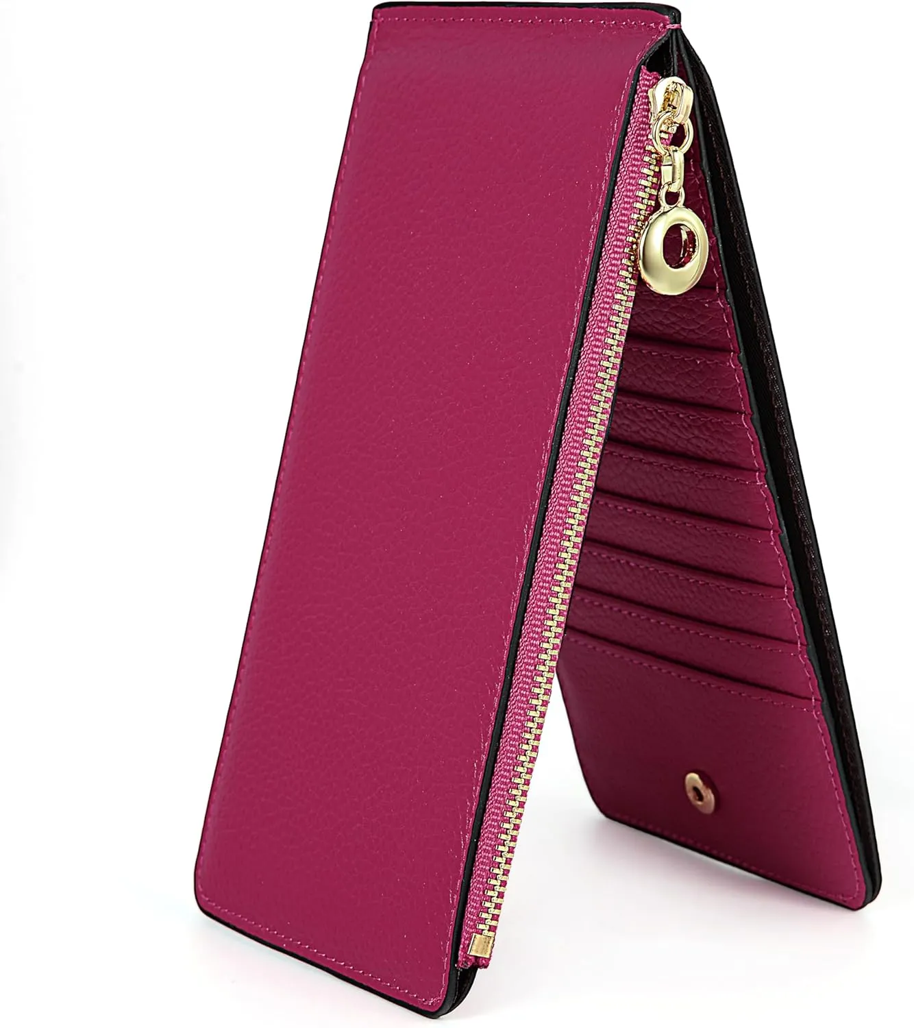 YALUXE Women's RFID Blocking Genuine Leather Wallets Cell Phone Pocket Card Holder Organizer Coin Purse with Zipper Pocket