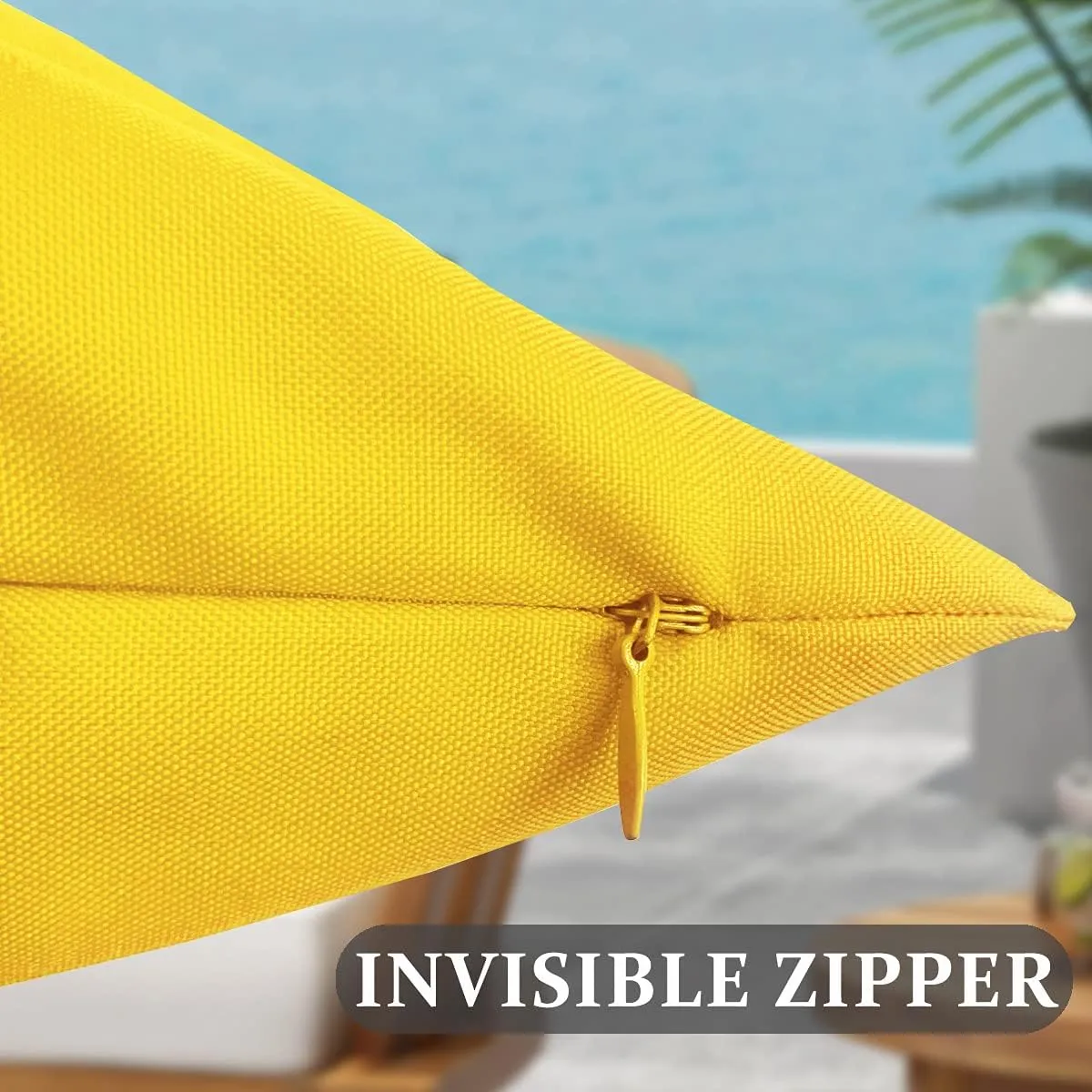 Yellow Outdoor Pillow Covers 20X20 Inch, Sunbrella Waterproof Throw Pillow Covers, Durable Vibrant Square Decorative Cushion Cases for Patio Furniture, Garden, Tent Couch, 2 PCs