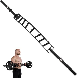 Yes4All Multi Grip Barbell & Cable Attachment - Swiss Bar, American Bar for Greater Range of Motion, with 2 Collars, Fits Olympic Weight Plates - Home Gym & Support Pressing, Lifting & Curls