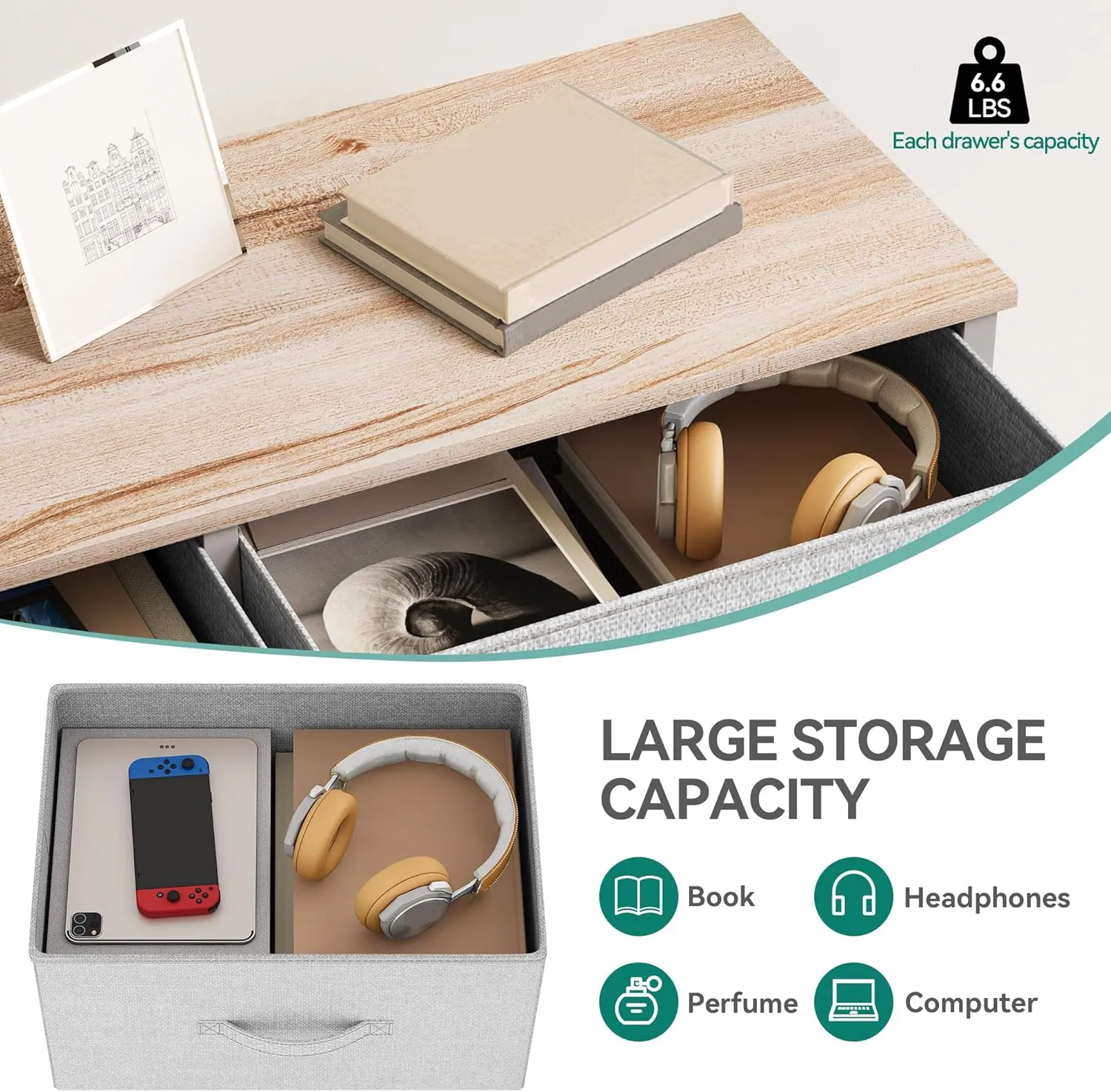 YITAHOME 10 Drawers Dresser, Fabric Dresser for Living Room, Tall Chest Organizer Unit for Living Room, Hallway