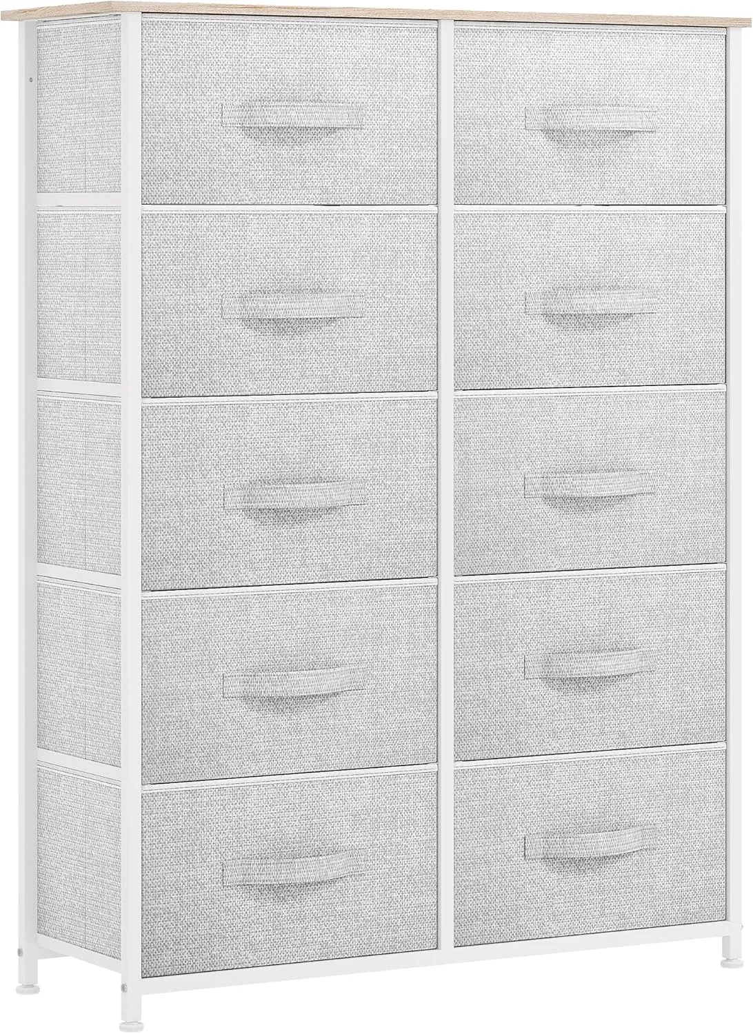 YITAHOME 10 Drawers Dresser, Fabric Dresser for Living Room, Tall Chest Organizer Unit for Living Room, Hallway