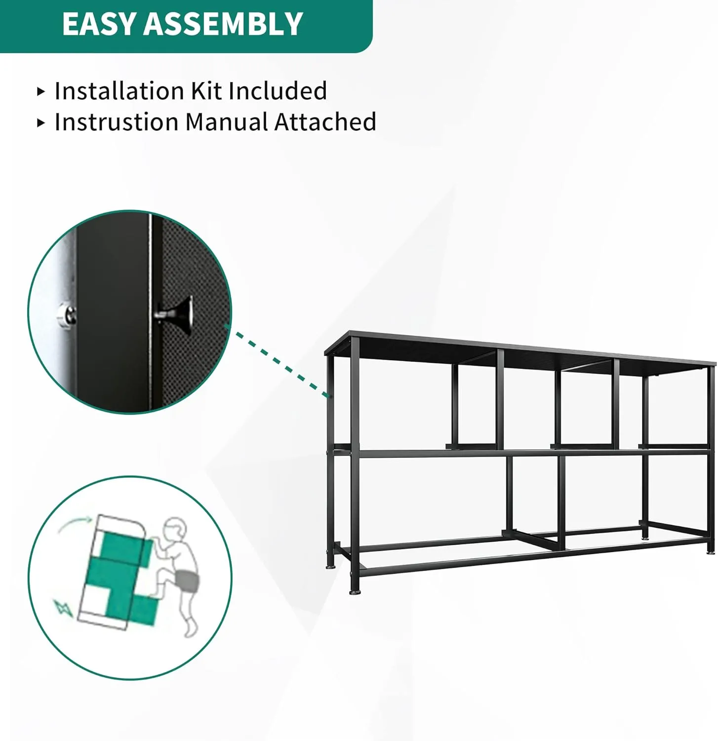 YITAHOME Dresser with 5 Drawers - Fabric Storage Tower, Organizer Unit for Bedroom, Living Room, Closets - Sturdy Steel Frame, Wooden Top (Cool Black Wood Grain)