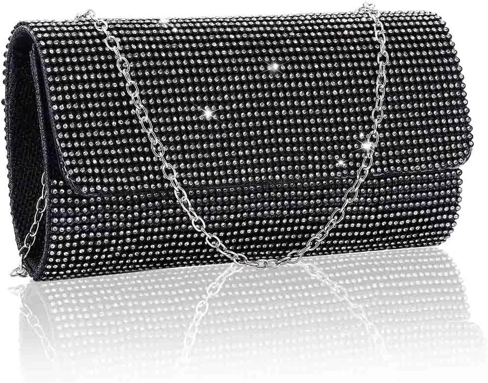 Yokawe Women's Bling Crystals Evening Clutch Bag Sparkly Rhinestone Purse Crossbody Bags Wedding Prom Party Handbags