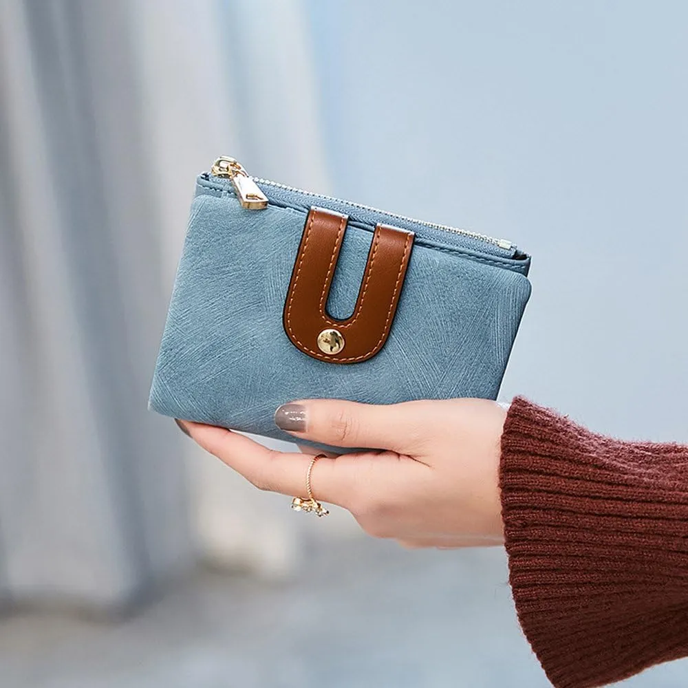 YOTOO TOPKULL Womens Wallets Bifold Leather Small Wallets for Women Mini Rfid Thin Billfolds Ladies Wallets Slim Compact with Zipper Coin Pocket (blue)