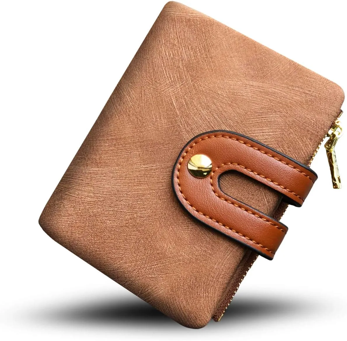 YOTOO TOPKULL Womens Wallets Bifold Leather Small Wallets for Women Mini Rfid Thin Billfolds Ladies Wallets Slim Compact with Zipper Coin Pocket (brown)