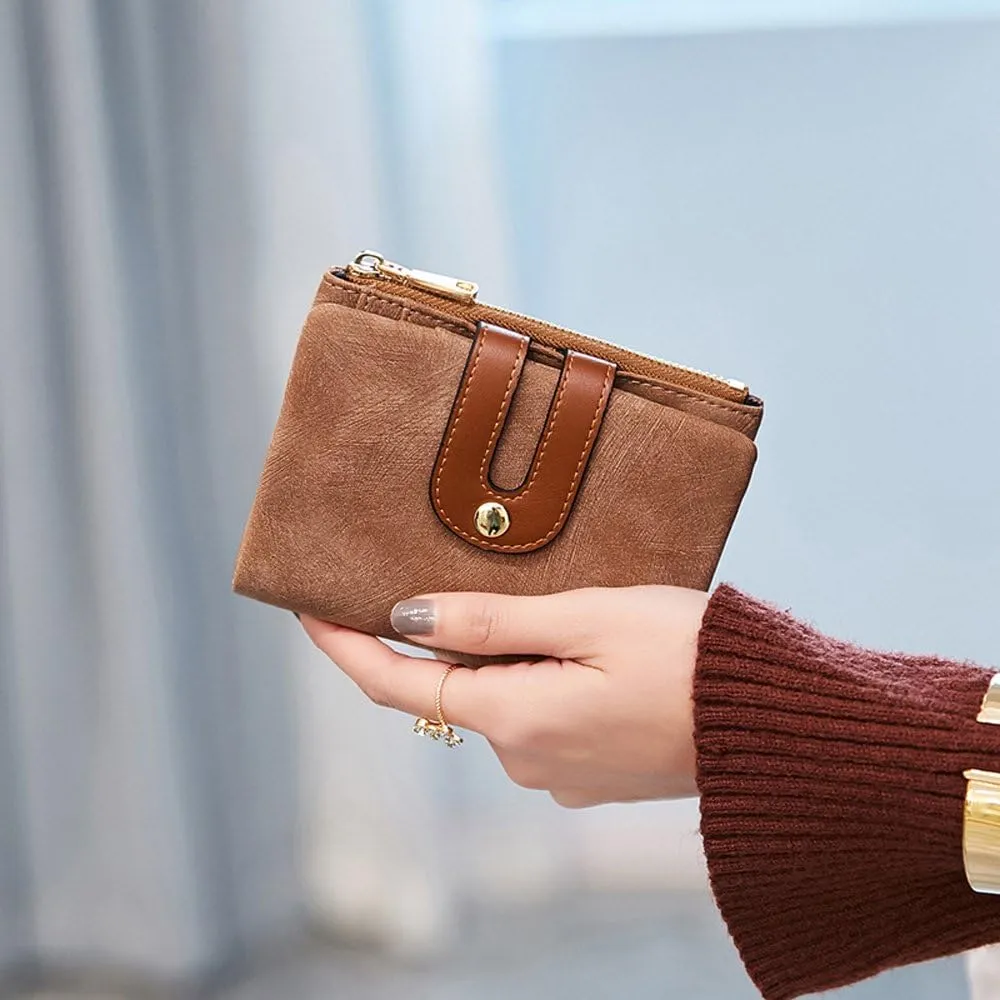 YOTOO TOPKULL Womens Wallets Bifold Leather Small Wallets for Women Mini Rfid Thin Billfolds Ladies Wallets Slim Compact with Zipper Coin Pocket (brown)