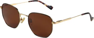 ZENOTTIC Hexagon Polarized Retro Sunglasses for Men Women-Vintage Metal Frame Design UV Protection Trendy Fashion Shades