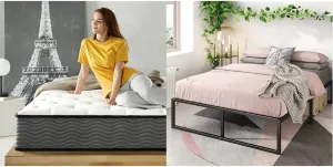 Zinus 10" Hybrid Mattress & 14" Metal Platform Bed Frame, Full - Motion Isolation Coils & Steel Support