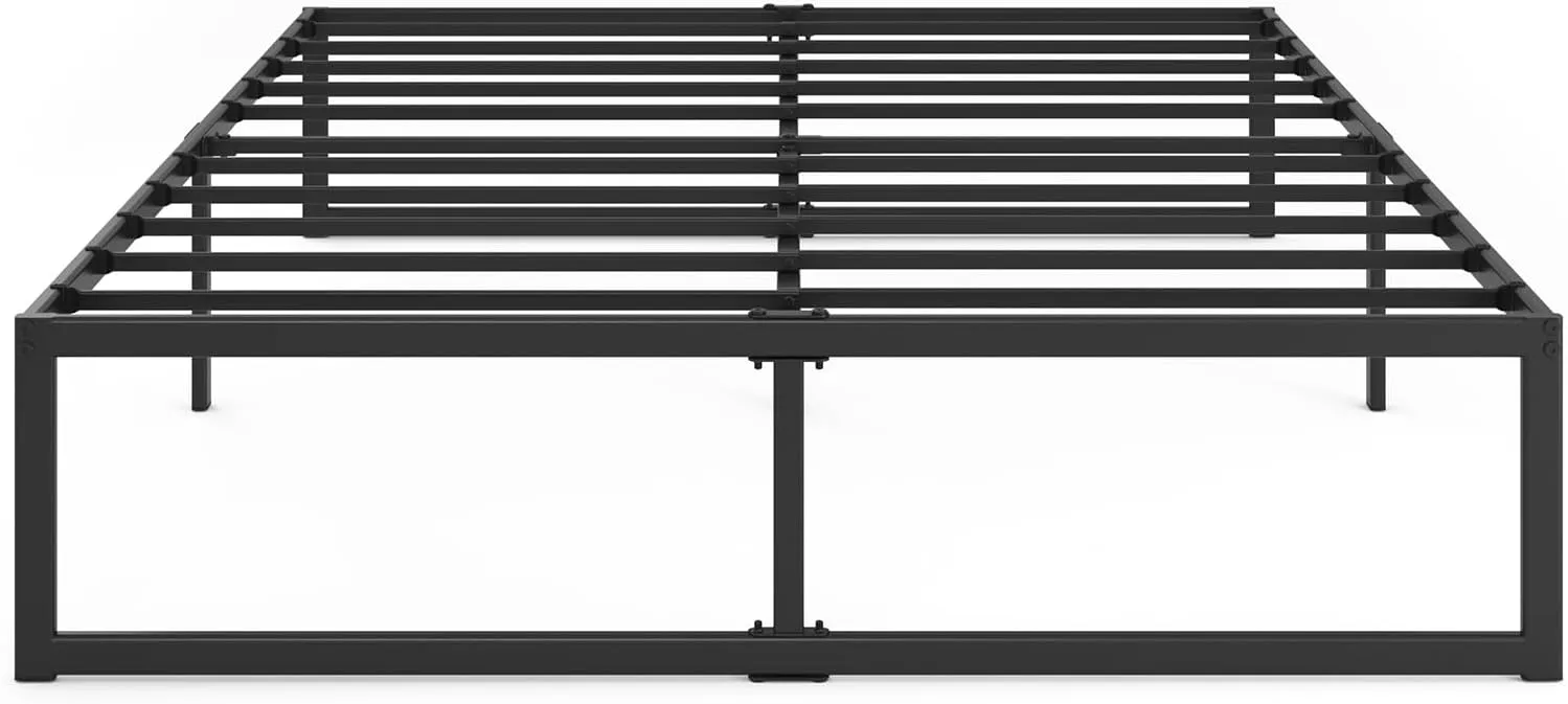 ZINUS ABEL 14 Inch Platform Bed Frame, Steel Slat Support, Easy Assembly, No Box Spring Needed, Eco Friendly WonderBox(TM) Packaging, Black, Queen