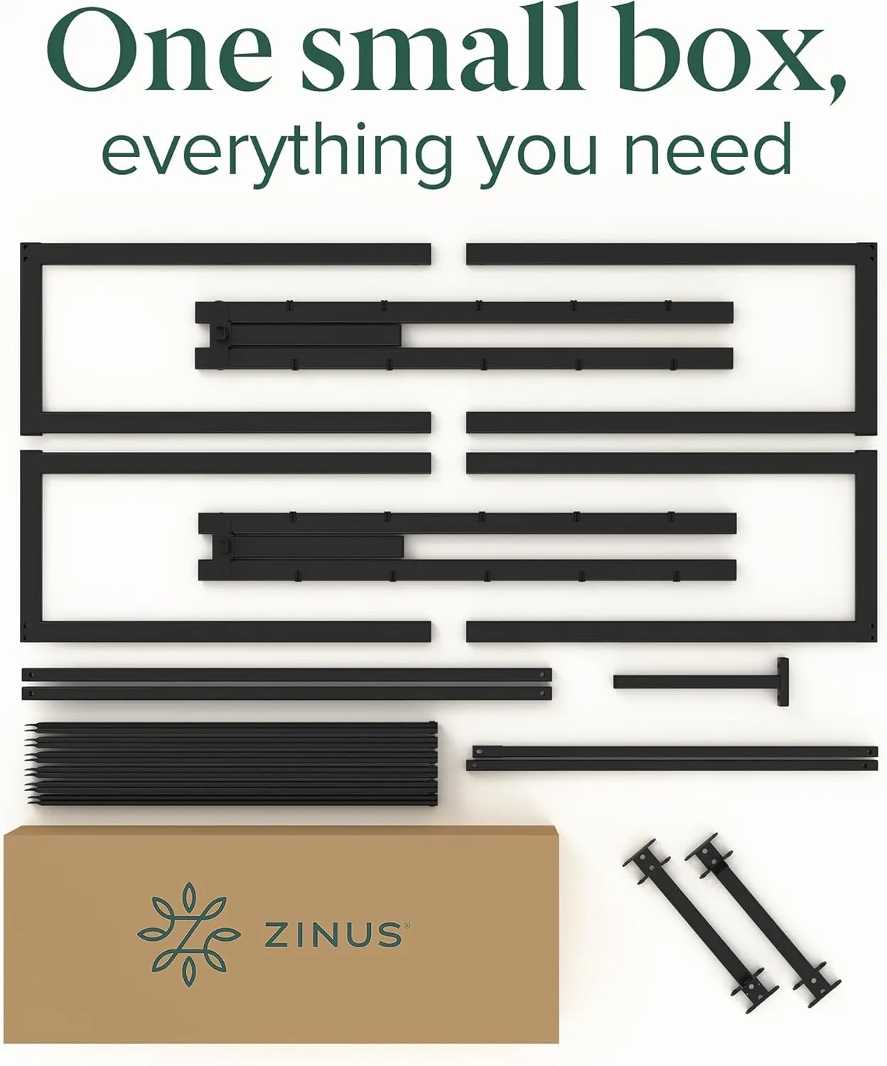 ZINUS ABEL 14 Inch Platform Bed Frame, Steel Slat Support, Easy Assembly, No Box Spring Needed, Eco Friendly WonderBox(TM) Packaging, Black, Queen