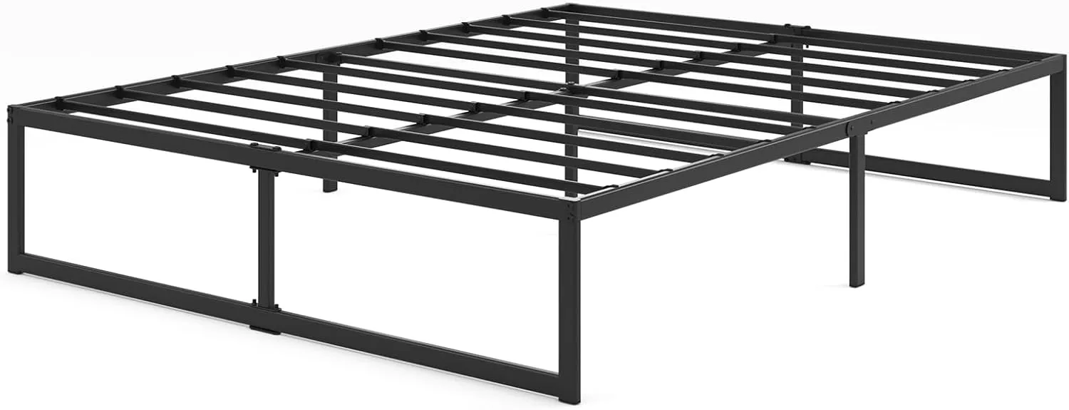 ZINUS ABEL 14 Inch Platform Bed Frame, Steel Slat Support, Easy Assembly, No Box Spring Needed, Eco Friendly WonderBox(TM) Packaging, Black, Queen