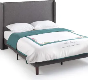 ZINUS Marcus Upholstered Platform Bed Frame, Mattress Foundation, Wood Slat Support, No Box Spring Needed, Easy Assembly, Queen