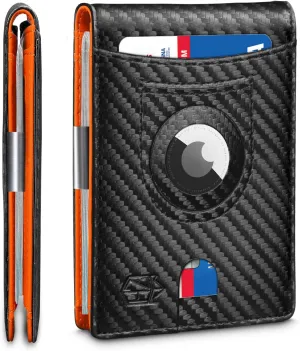Zitahli Men's Wallets Airtag Holder Slim Rfid Leather with Gift Box