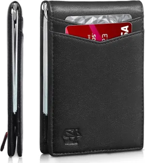 Zitahli Wallet for Men-6 Slots ID Window-Mens Wallets-Slim Wallet Classic Spring Money Clip RFID Blocking-Gift for Men
