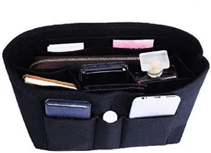 ZTUJO Purse Organizer Insert, Felt Bag Organizer For Handbag Purse Organizer, 13 Colors, 6 Size (Slender Medium, Black)