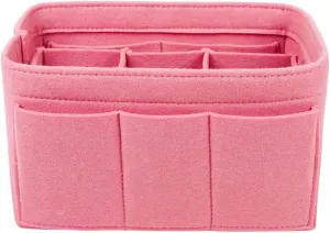ZTUJO Purse Organizer Insert, Felt Bag Organizer For Handbag Purse Organizer,13 Colors, 6 Size (Medium, Light Pink)