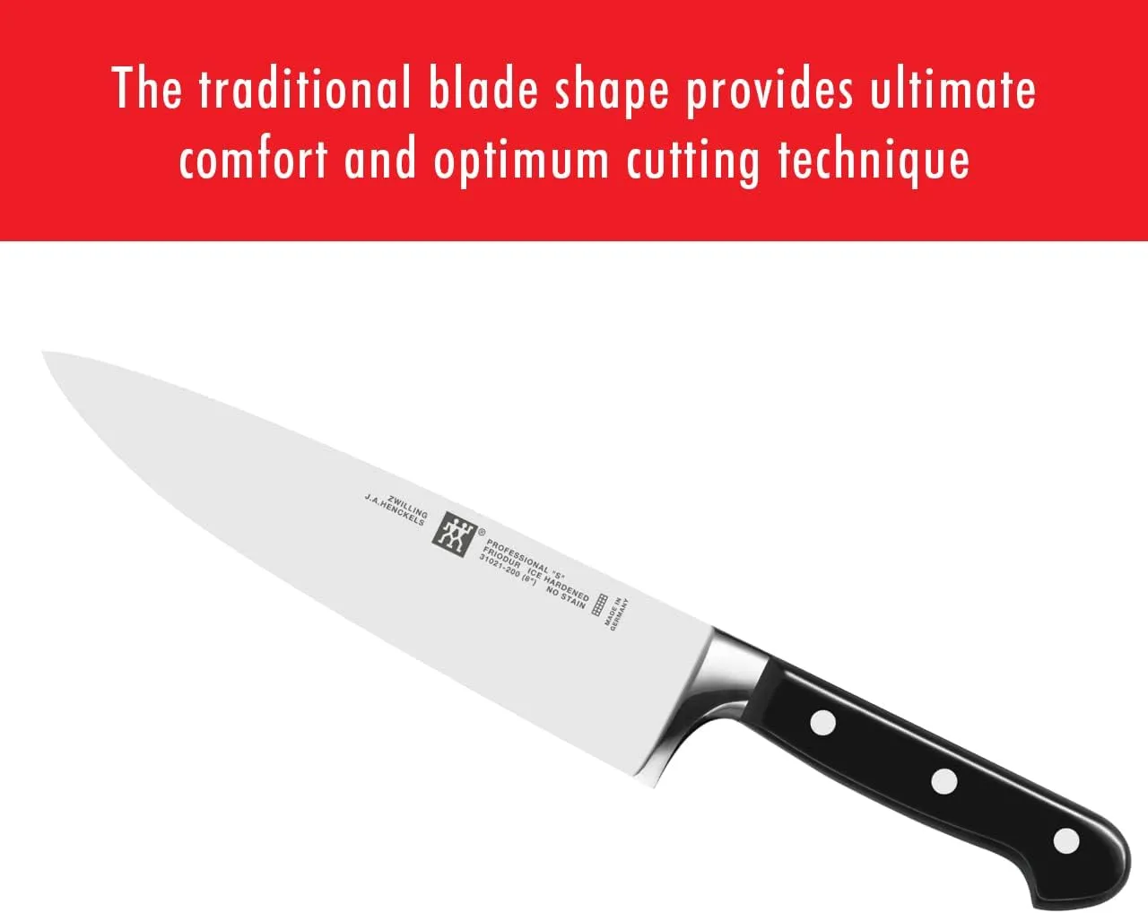ZWILLING Professional S 8-inch Razor-Sharp German Chef's Knife, Made in Company-Owned German Factory with Special Formula Steel perfected for almost 300 Years, Dishwasher Safe