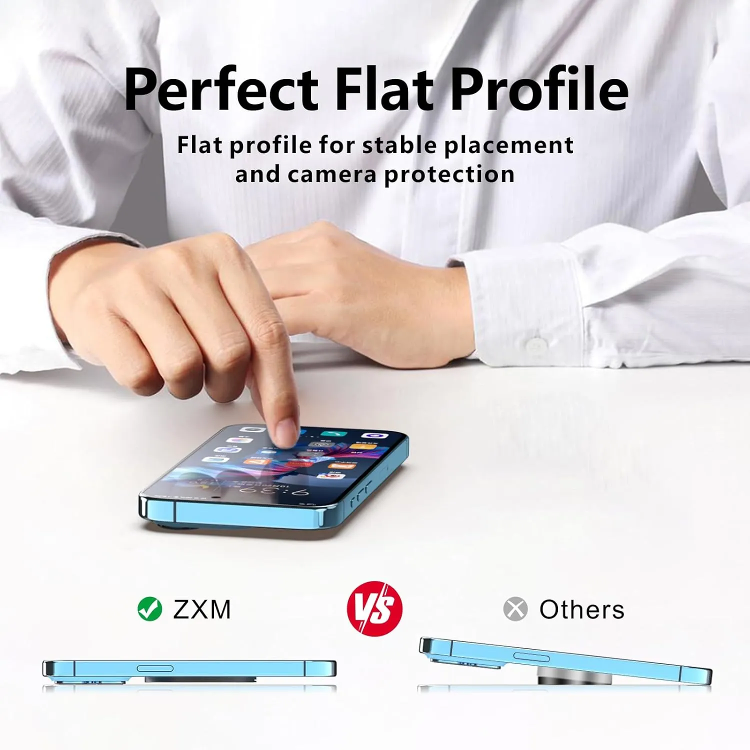 ZXM Magnetic Kickstand Attachment for iPhone,Magnetic Phone Stand,Phone Kickstand for Magsafe,X1 Magsafe Stand for iPhone 15,14,13,12,11 Series&Huawei,Samsung,Pink